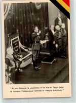Leopold III Vereidigung Adel Belgien Foto AK