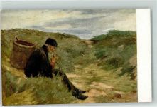 Mann in den Dünen Verlag Seemann Nr.114 Liebermann, M. Künstlerkarte