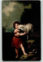 Johannes und das Lamm Murillo, B. E. 1908 Künstlerkarte