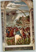 Siena Aus dem Leben von Enea Silvio Piccolomini Pius II sign.Pinturicchio Bibliothek im Dom Papst Künstlerkarte