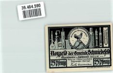 98711 O6315 Schmiedefeld am Rennsteig Notgeldschein 25 Pfg. Bahnhof Rennsteig