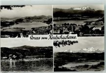 9074 Keutschach 1963 Foto AK Keutschacher See mit Strandbad