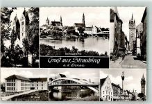 94315 W8440 Straubing - Kirche St. Peter Steinergasse St. Josef Donaubrücke Stadtplatz