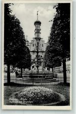 87435 W8960 Kempten Allgäu Foto AK Rathaus Brunnen
