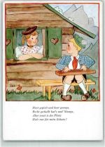 Kinder Spruch sign.Kuni Kündinger Nr.331 Trachten Bayern Künstlerkarte