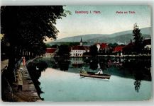 38871 O3705 Ilsenburg 1911 - Teich Schwan Ruderboot