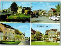 04910 O7904 Elsterwerda - Markt Postmeilensäule Hauptstraße Elsterbrücke