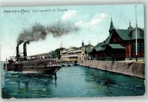 56370 W5429 Biebrich 1907 - Landungsstelle der Dampfer