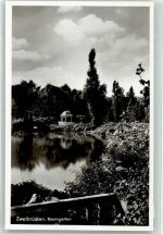 66482 W6660 Zweibrücken , Pfalz Foto AK Rosengarten mit Pavillon und Teich