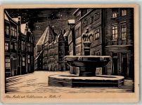 06108 O4002 Halle Saale Gebrauchsspuren Alter Markt Eselsbrunnen