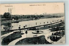 57100 Thionville 1909 - Esplanade mit Mosel Brunnen Fabrik Rauch
