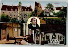 06886 O4600 Lutherstadt Wittenberg Künstlerkarte Lutherhof Luther`s Lehrstuhl Lutherstube