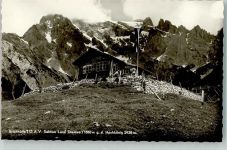Erichhütte Foto AK 1150 m Hochkönig 2938 m Hüttenstempel