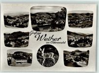 69509 W6942 Weiher , Odenw Foto AK Rehkitz