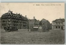 08200 Sedan 1915 - Place Turenne u. Rathaus Straßenbahn