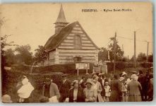 76750 Pierreval 1914 Gebrauchsspuren Kirche Saint-Martin Foto-AK