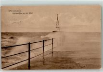 18055 O2540 Warnemünde 1913 - Spritzwellen an der Mole