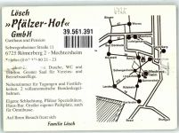 67354 W6725 Römerberg , Pfalz KEINE AK Gasthaus Pension Pfälzer Hof Schwegenheimer Straße 11 Werbekarte