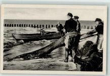 18181 O2553 Graal-Müritz , Seeheilbad - Fischer Pfeife beim Fischen