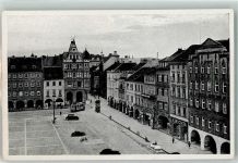 Ceske Budejovice Budweis Gebrauchsspuren Straßenbahn Marktplatz Foto AK