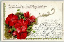 Blumen Spruch Poesie 1906 Prägedruck