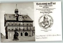 W8623 Staffelstein , Oberfr Adam Riese Rechenmeister Denkmal Rathaus Prominente Foto AK