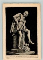 O5300 Weimar , Thür sign. O. Lessing Shakespeare-Denkmal Totenschädel Radierung