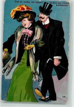 Humor Frau Paar Zigarette Spruch Trinker 1915