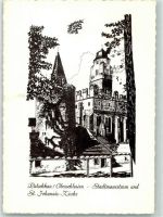 Patschkau Paczków Künstlerkarte St. Johannis- Kirche Stadtmauerturm