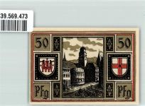 79098 W7800 Freiburg im Breisgau 1921 Notgeldschein 50 Pfennig Stadtwappen