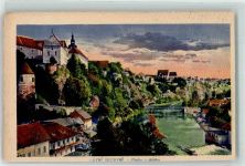 Bechyne Bechin Gebrauchsspuren Lazne Bechyne Lithographie