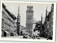 Neisse Nysa Foto AK Foto Schöning Berliner Turm Rathausturm