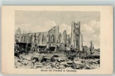 62580 Givenchy-en-Gohelle Foto AK Kirche Friedhof WK I Feldpostkarte