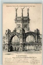 Liege Lüttich / Luik 1905 Gebrauchsspuren Ausstellung 1905 Lithographie