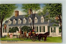 Williamsburg Künstlerkarte Kutsche Raleigh Tavern Gasthaus