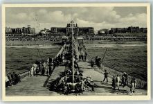 2491 Scheveningen Den Haag 1935 Foto AK Vogelschau Pier Schwimmbad Strand