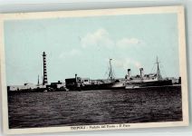 46030 Tripoli 1936 Foto AK Leuchtturm Hafen