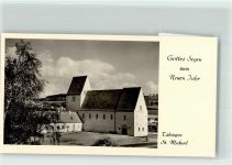 72070 W7400 Tübingen Foto AK Kirche St. Michael Neujahrsgrüße