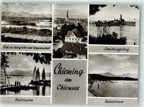 83339 W8224 Chieming - Hochplatte Kampenwand Bootshafen Badestrand Landungssteg
