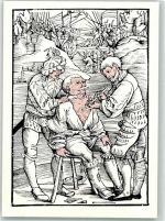 sign. von Gersdorff Entfernung eines Pfeiles Feldbuch der Wundartzney Medizinisches Postcarten Buch Medizin Künstlerkarte
