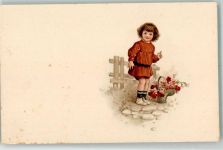 Nr. 1297 Kind mit einem Korb voller Feldblumen Amag