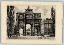 W8000 München Siegestor sign Jander Carl Radierung