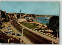 Konstantinopel Istanbul Foto AK Kabatas and Bosphorus Moschee Schiff Meer Straße Auto
