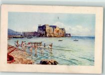 80100 Napoli 1933 Künstlerkarte Burg Castell dell´Ovo