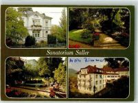 79410 W7847 Badenweiler Foto AK Sanatorium Saller Blumen Garten Teich
