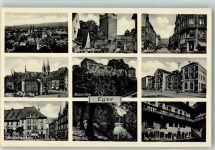 Cheb Eger Foto AK Kaiserburg Bahnhof Wallensteinhaus WK II