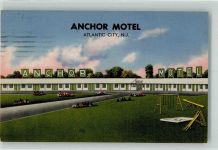 Atlantic City 1955 Lithographie Anchor Motel