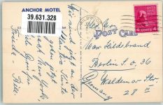 Atlantic City 1955 Lithographie Anchor Motel