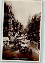London 1938 Foto AK Omnibus Auto Oldtimer Cheapside