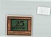 91522 W8800 Ansbach , Mittelfr 1918 Notgeldschein 25 Pfennig Nr. 99011 Wie kommen die Soldaten in den Himmel